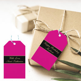 Alles Gute zum Geburtstag Skript Name Pink Schwarz Geschenkanhänger