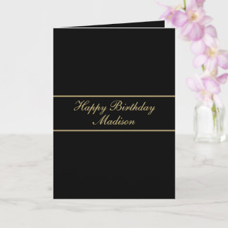 Alles Gute zum Geburtstag Skript Name Schwarz Gold Karte