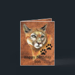 Alles Gute zum Geburtstag Son Cougar, Puma, Berg L Karte<br><div class="desc">Wenn Sie jemanden kennen,  der Cougars,  Tiere,  Wildtiere oder Natur Liebe,  dann wäre das eine tolle Geburtstagskarte. Vollständig anpassbar</div>