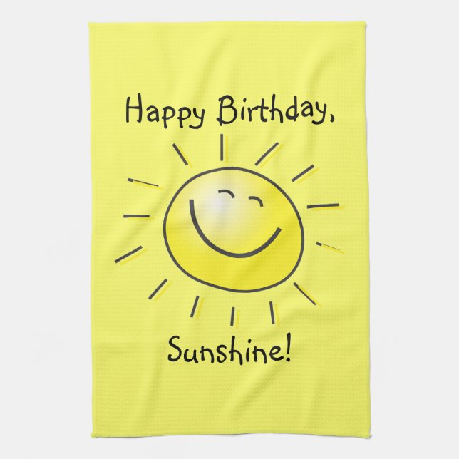 Alles Gute zum Geburtstag, Sonnenschein! Küchentuch (Vertikal)