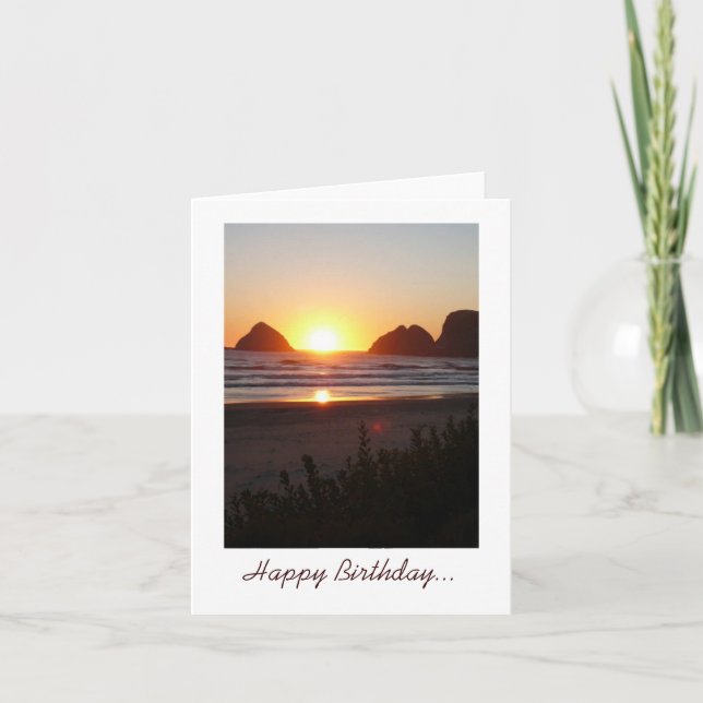 Alles Gute zum Geburtstag Sonnenuntergang der Stra Karte (Vorderseite)