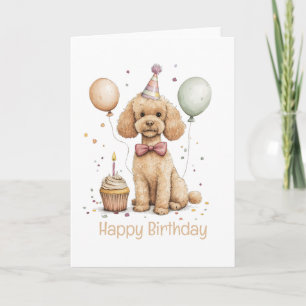 Alles Gute zum Geburtstag Standard Pudel Hund Karte