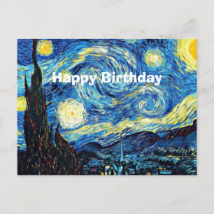 Alles Gute zum Geburtstag, Sternennacht, Postkarte