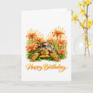 Alles Gute zum Geburtstag Sulcata-Schildkröte mit  Karte