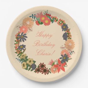 Alles Gute zum Geburtstag! Teller von Blumenblätte