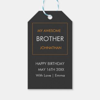 Alles Gute zum Geburtstag, Typografie Weiß und Ora Geschenkanhänger