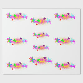 Alles Gute zum Geburtstag und zu den Sternen - Geschenkpapier