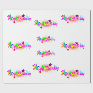 Alles Gute zum Geburtstag und zu den Sternen - Geschenkpapier