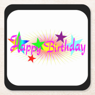 Alles Gute zum Geburtstag und zu den Sternen - Rechteckiger Pappuntersetzer