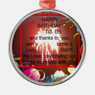 Alles Gute zum Geburtstag uns Kunstposter Silbernes Ornament