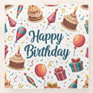 Alles Gute zum Geburtstag Untersetzer mit Balloons
