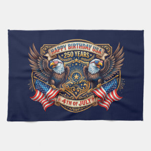 Alles Gute zum Geburtstag USA 250 Jahre   Patrioti Geschirrtuch