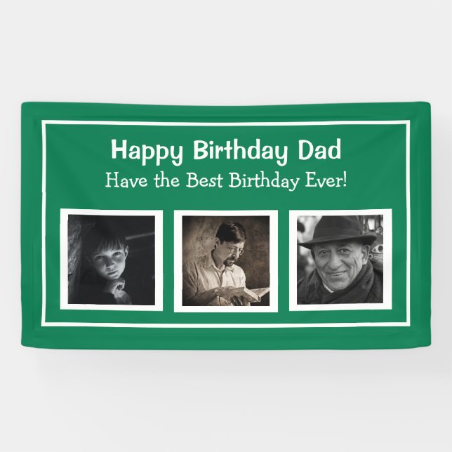 Alles Gute zum Geburtstag, Vater, Grün zum Geburts Banner (Horizontal)