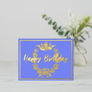 Alles Gute zum Geburtstag Vintage-Krone  Folie Einladungspostkarte