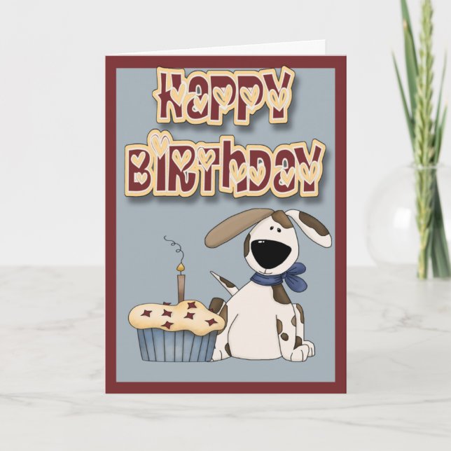 Alles Gute zum Geburtstag vom Hund Karte (Vorderseite)