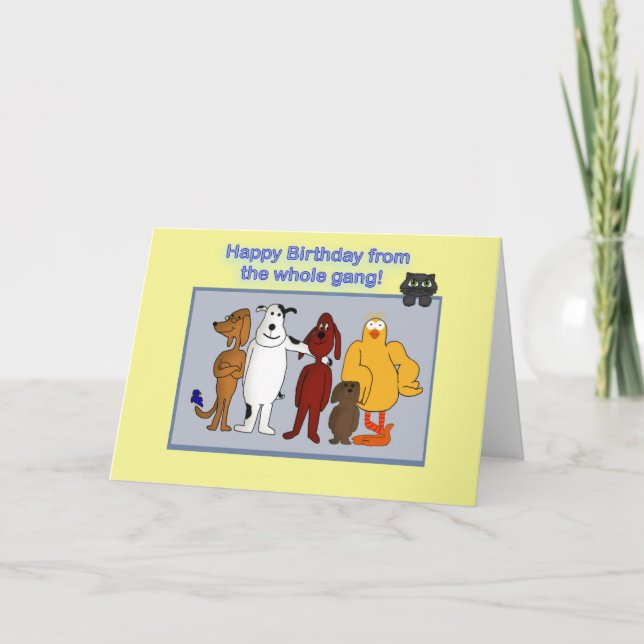 Alles Gute zum Geburtstag von der Bande Karte (Vorderseite)