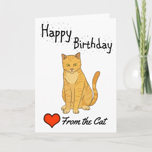 Alles Gute zum Geburtstag von der Katze Karte (Vorderseite)