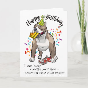 Alles Gute zum Geburtstag von Ihrem Pitbull Buddy Karte