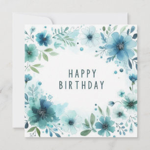 Alles Gute zum Geburtstag Wasserfarbe Blumen Karte