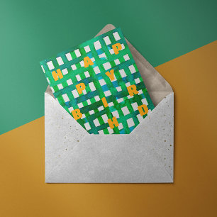 Alles Gute zum Geburtstag Wasserfarbe grünes Gitte Postkarte