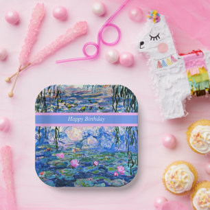 Alles Gute zum Geburtstag, Water Lilies Artwork, Pappteller