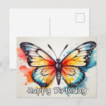 Alles Gute zum Geburtstag Watercolor Schmetterling