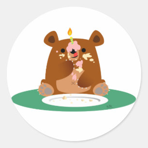 Alles Gute zum Geburtstag, wenig Bär!! Runder Aufkleber