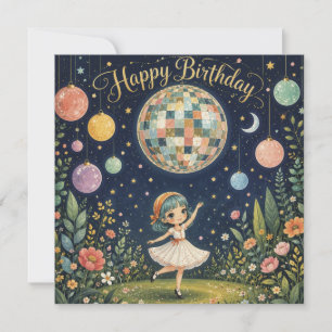 Alles Gute zum Geburtstag Whimsical Disco Ball Mäd Karte