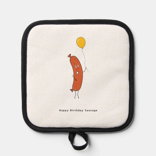 Alles Gute zum Geburtstag Wurst  Topflappen (Vorderseite)