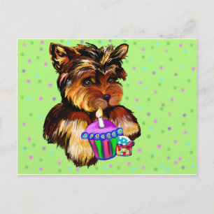 ALLES GUTE ZUM GEBURTSTAG YORKIE POO POSTKARTE
