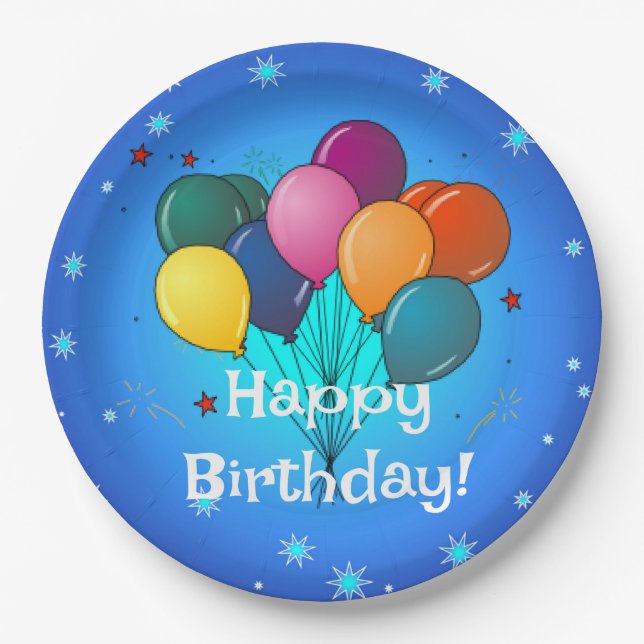 Alles Gute zum Geburtstag...Zeit zum Feiern! Pappteller (Vorderseite)