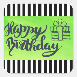 Alles Gute zum Geburtstag zu Ihnen Limone grüne Quadratischer Aufkleber