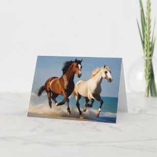 Alles Gute zum Geburtstag zwei Pferde Galopp am St Dankeskarte