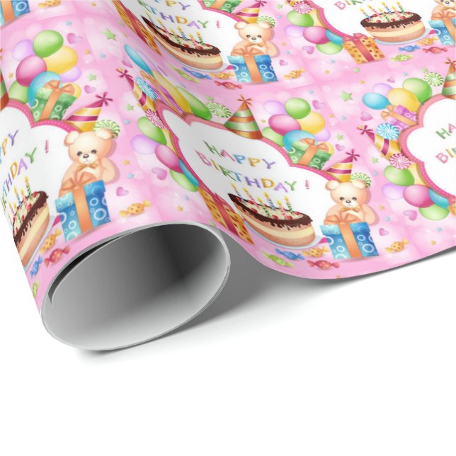 Alles- Gute zum Geburtstagbaby Geschenkpapier (Rolleneckpunkt)