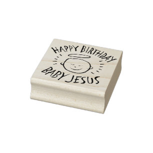 Alles- Gute zum Geburtstagbaby Jesus - religiöses Gummistempel