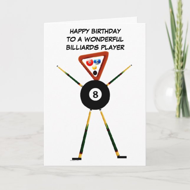 Alles- Gute zum GeburtstagBilliardspieler Karte (Vorderseite)
