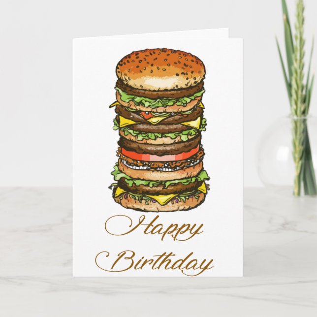 Alles- Gute zum Geburtstagburger-Art Karte (Vorderseite)
