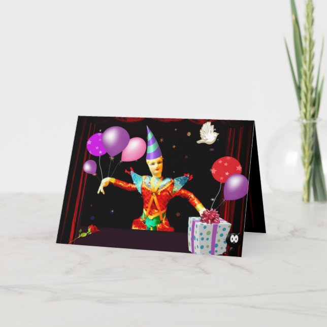 alles Gute zum Geburtstagclown Karte (Vorderseite)