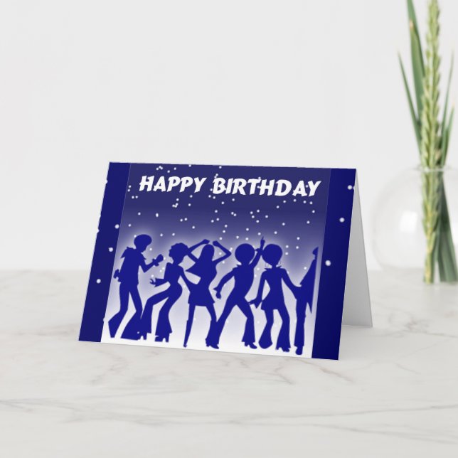 Alles- Gute zum Geburtstagdisco-Tänzer Karte (Vorderseite)