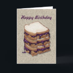 Alles- Gute zum GeburtstagErdnussbutter-und Karte<br><div class="desc">Alles- Gute zum GeburtstagErdnussbutter-und Gelee-Sandwiche kardieren die Aufmachung der vektorgrafik von drei Schichten Erdnussbutter- und Geleesandwichen.</div>