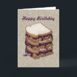 Alles- Gute zum GeburtstagErdnussbutter-und Karte<br><div class="desc">Alles- Gute zum GeburtstagErdnussbutter-und Gelee-Sandwiche kardieren die Aufmachung der vektorgrafik von drei Schichten Erdnussbutter- und Geleesandwichen.</div>