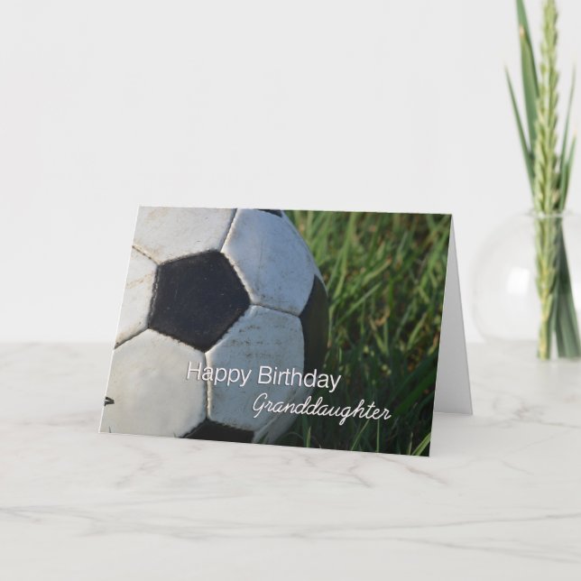 Alles- Gute zum Geburtstagfußball-Enkelin Karte (Vorderseite)