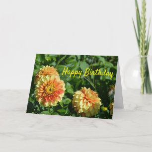 Alles Gute zum Geburtstagkarte mit gelben Dahlien Karte