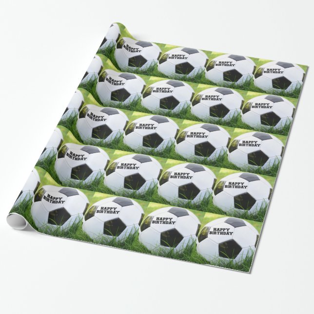 Alles- Gute zum Geburtstagklassiker-Fußball Geschenkpapier (Ungerollt)