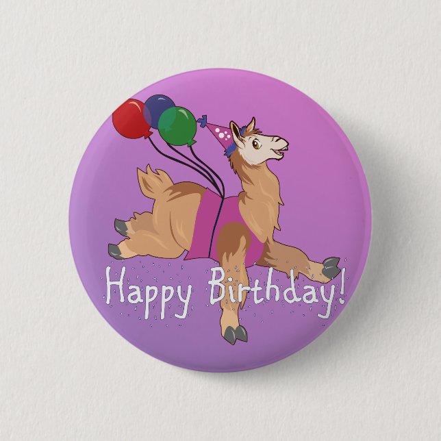 Alles- Gute zum Geburtstaglama! Button (Vorderseite)