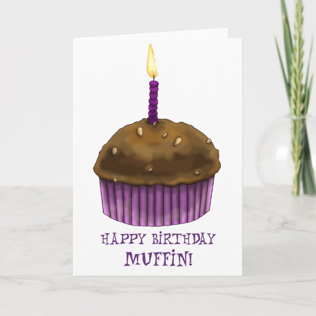 Alles- Gute zum Geburtstagmuffin Karte (Vorderseite)