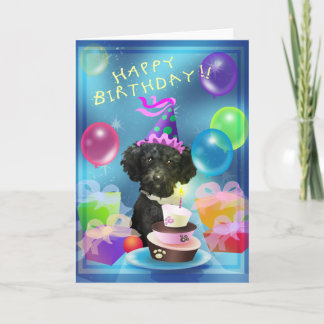 Alles Gute zum Geburtstagpudelballone Karte
