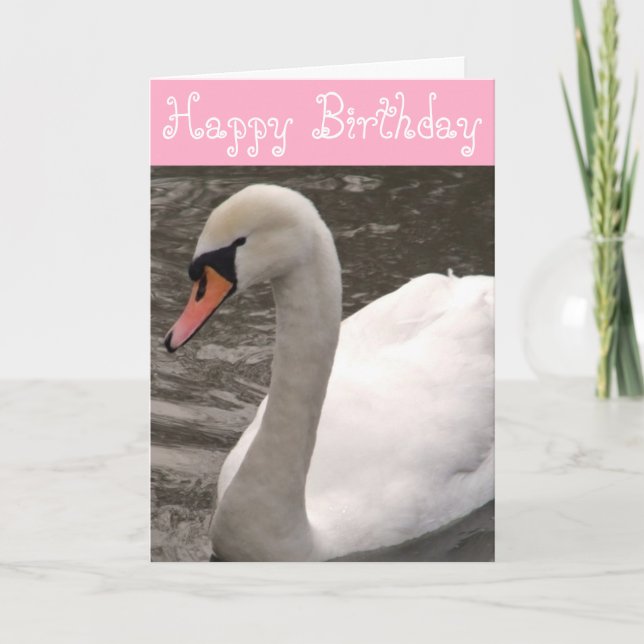 Alles- Gute zum Geburtstagschwan-Geburtstag Karte (Vorderseite)