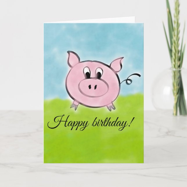 Alles Gute zum Geburtstagschwein Karte (Vorderseite)