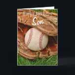 Alles- Gute zum Geburtstagsohn-Baseball mit Mitt Karte<br><div class="desc">Vervollkommnen Sie für den Geburtstag jedes möglichen Baseball - Fans! Ein Baseball und ein Mitt im hohen Sommergras - total kundengerecht,  damit Sie bitte als Sie personifizieren!</div>